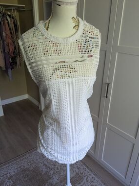 H&M White Crochet Lace Sleeveless Camisole